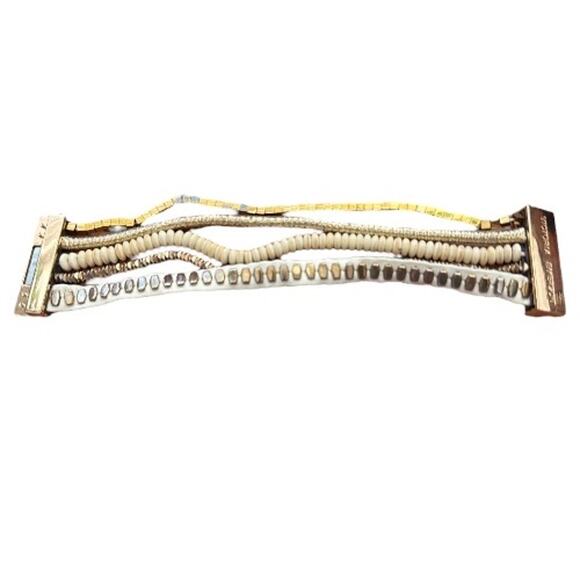 Victoria Emerson Multi Strand Beaded Neutral Magnetic Bracelet - Picture 4 of 7